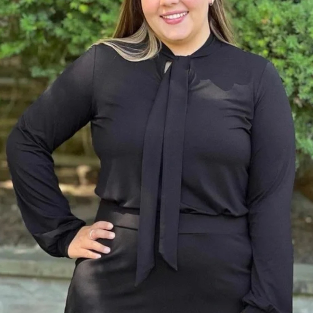 MIIK Rhoda tie neck blouse